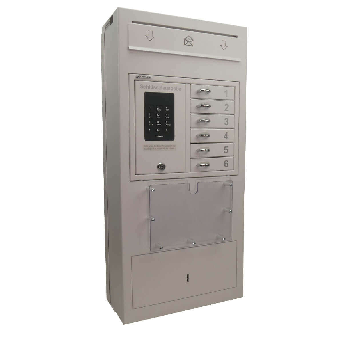 keyboxpro_9006_weiss_einwurfklappe_lasertechnik_4 24-Stunden Ausgabe- und Annahmesafe Keybox 9006 B weiss