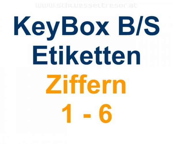 Etiketten Ziffern 1 - 6 Grau